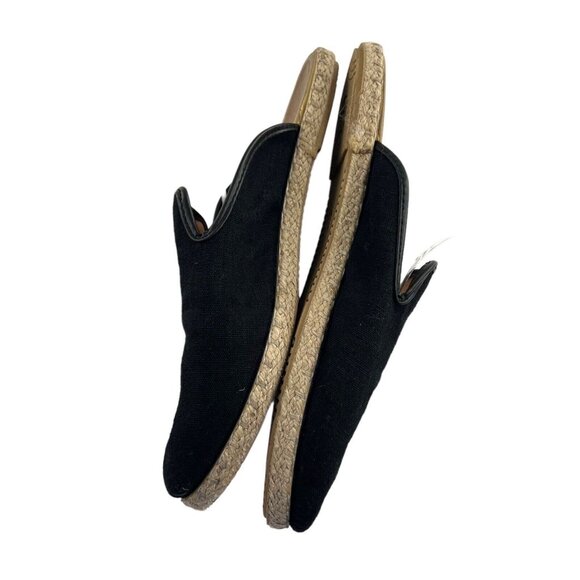 Saks fifth avenue Slip On Canvas Women's size 39 Black Espadrille Flat size 8 US - Picture 3 of 4